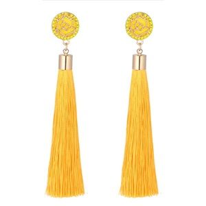 Yellow tassel earrings